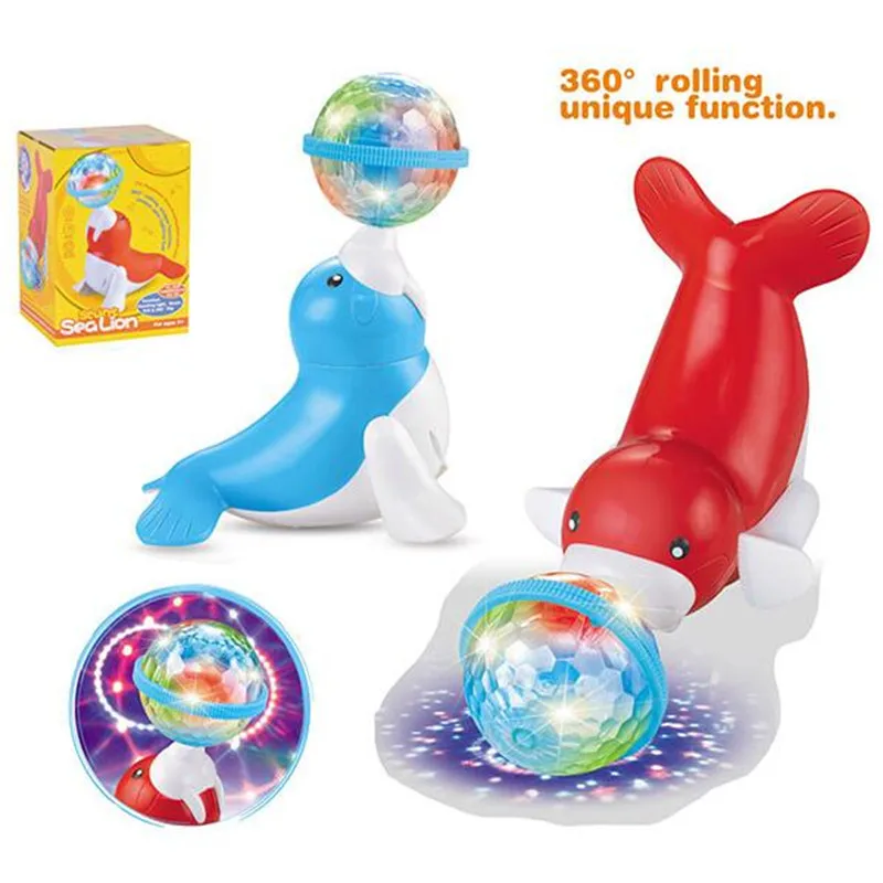 Dream Light Bulb Electric Sea-Lions Rolling Head The Ball Will Somersault Eyes Dancing Sealion Glitters 360 Degrees Moved