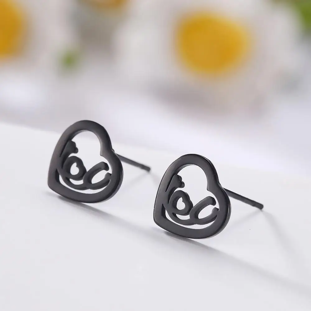 Серьги гвоздики в форме сердца из нержавеющей стали 316L|Серьги-гвоздики| |