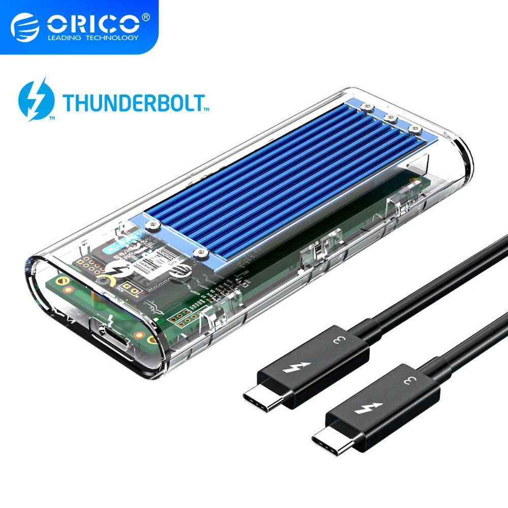 Чехол ORICO Thunderbolt 3 M.2 NVME SSD 40 Гбит/с USB C прозрачный корпус для жесткого диска до 2 M2