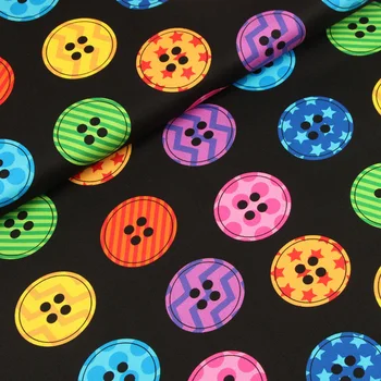 

110cmXHalf Yard Thin Canvas Nordic Style Digital Colorful Button Print Fabric Sewing Handmade DIY Bag Garment Patchwork Fabrics