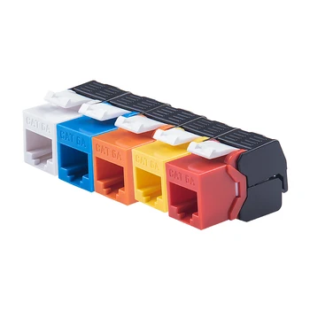 

10G Ethernet RJ45 CAT6A Colorful Keystone Jacks Toolless Type Network Modules Tool-free Connection 7 Colors For Optional