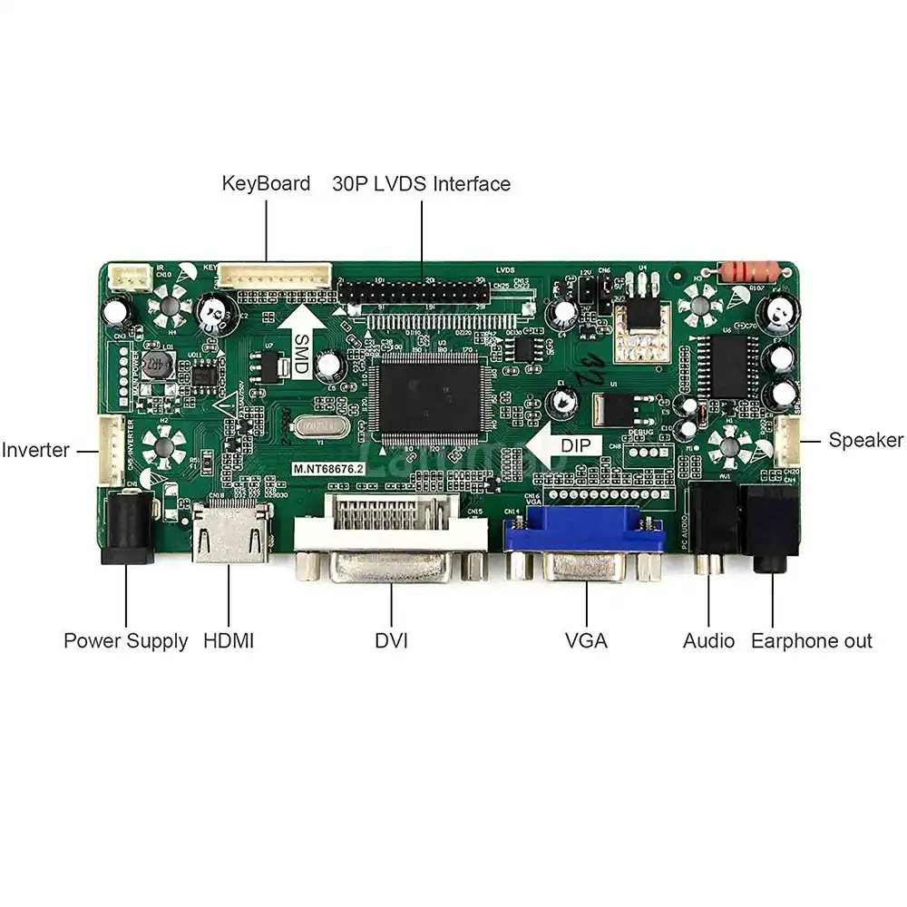 Scheda Driver Controller LCD LVDS KIT PER B154EW02 V.1 HDMI DVI Audio VGA