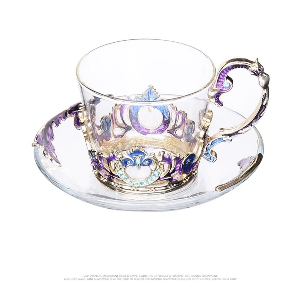 Enamel Coffee Cup Set With Dish And Spoon Tea Cups Saucer Sets Dish And Spoon Tea Cups Saucer Sets