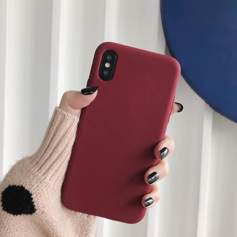 -Wine Red-00 J&R Карамельный цвет чехол для телефона для samsung A10 A20 A30 A40 A50 A70 A750 A5 A7 A8 J5 J7 J4 Plus Note 9 10 Pro S10 плюс S9 - Цвет: -Wine Red-00