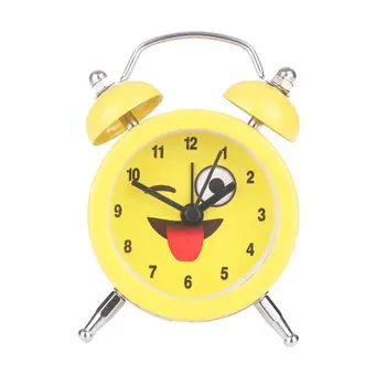 

Fashion Small Size Lovely Cute Facial Expression Alarm Clock Quartz Movement Home Bedside Desk Alarm Clock for Children