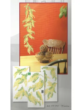 

12 packs/box PVC MIMOSA floral sticker - DIY wall plate kitchen door cup vase tile accessory functional toy hobby living room