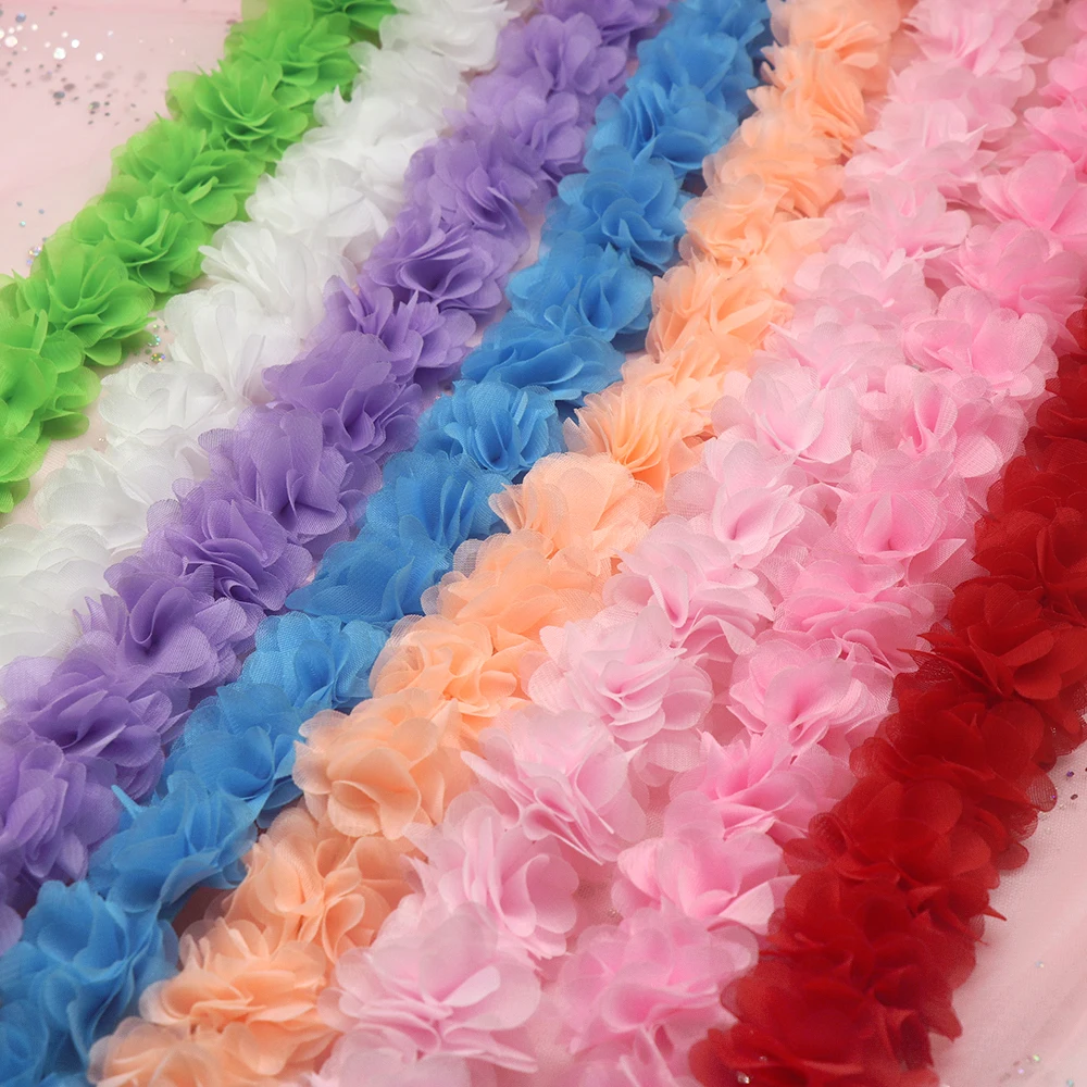 3D Chiffon Cluster Flowers Lace Dress Decoration Lace Fabric Applique Trimming Sewing Supplies 26pcs 5CM H737,lace fabric,chiffon fabric,lace garment accessories,lace sewing supplies,chiffon lace fabric,lace decoration,lace accessories,lace sewing accessories,clothing accessories