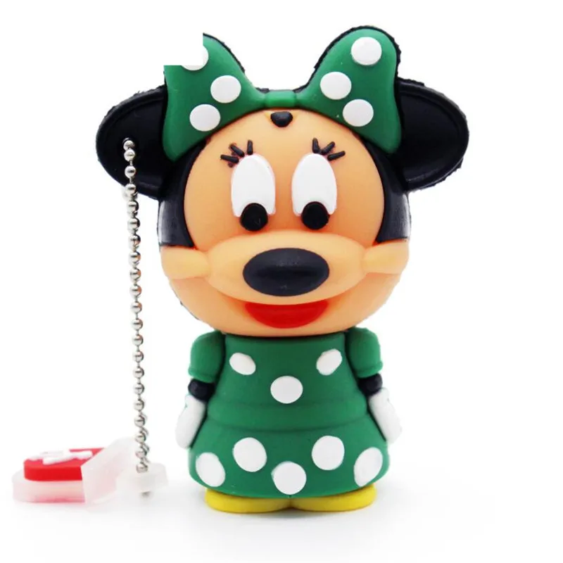 JASTER милый Микки Минни Маус USB флеш-накопитель Флешка 4 ГБ 8 ГБ 16 ГБ USB флешка Внешняя память накопитель 6 цветов - Цвет: Green