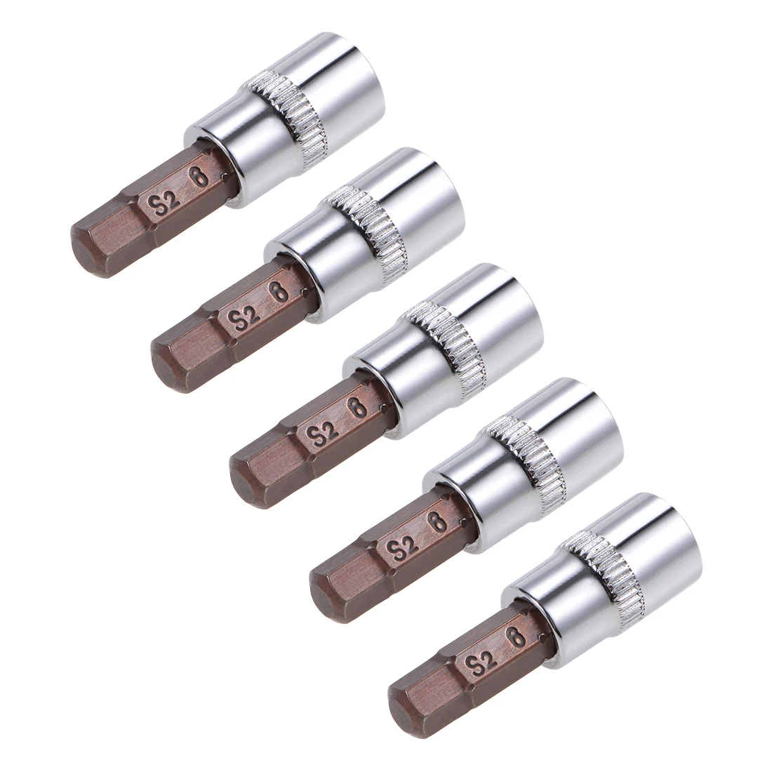 Uxcell 1/4 &quotПривод x 8 мм Шестигранная головка стандартная Метрическая S2 &amp Cr V