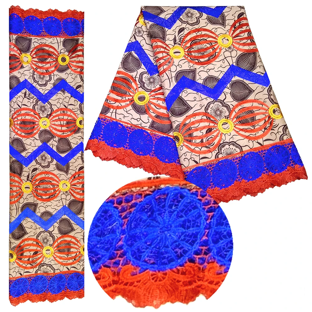 Африканская вощеная ткань принтом 6 ярдов вышивка кружевная ткань для африканского Дашики Платье