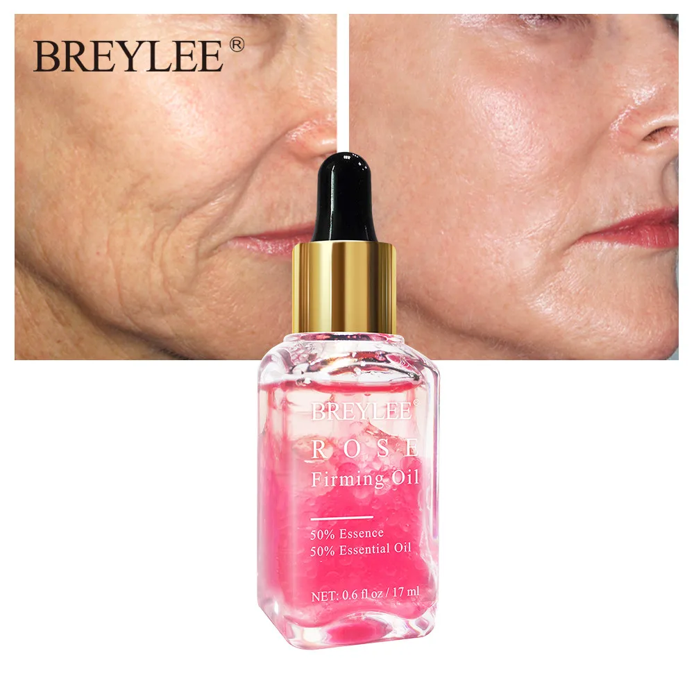 

BREYLEE Rose Firming Essential Oils Lifting Anti-Aging Remover Wrinkle Facial Serum Whitening Moisturizer Essence Face Skin Care