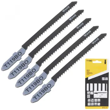 

5pcs/lot HCS Jigsaw Blade Set T101BR T318A T344D T118A T144D T301CD T119BO T101AO T Shank Saw Blade for Wood/Metal Cutting