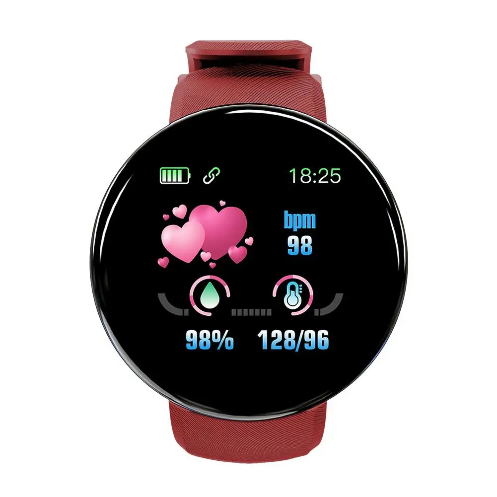 Red Смарт-часы с Bluetooth, мужские, кровяное давление, круглые, умные часы, женские часы, водонепроницаемые, спортивный трекер, WhatsApp для Android Ios - Цвет: Red