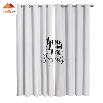 

Text You And Me Forever Window Curtains Living Room Outdoor Fabric Drapes Curtain Home Decor