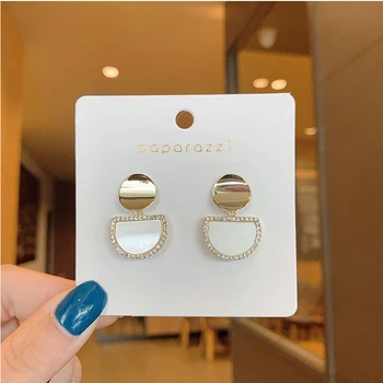 

White Enamel Korean Stud Earrings For Women 2020 Fashion Jewlery Simple Female Earring Oorbellen Aretes De Mujer