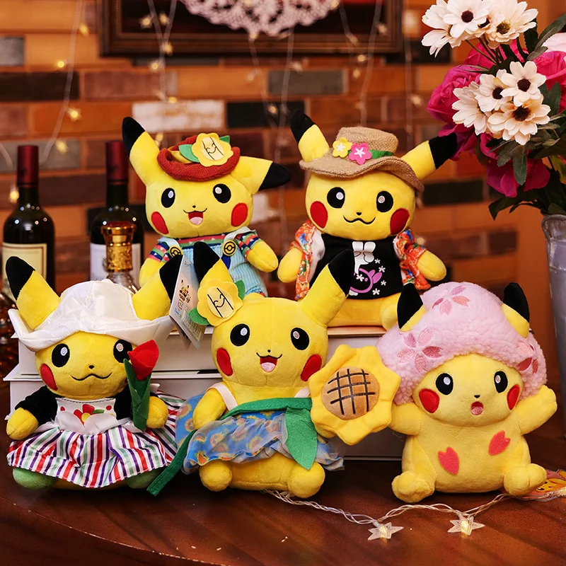 Hot 20cm Creative dress Pikachu kimono Pikachu Cherry blossom Pikachu Japanese anime character Gift For Children Christmas gift