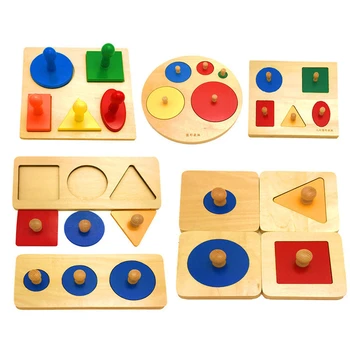 

Wooden Geometric Shapes Toys Puzzle Sorting Montessori Preschool Learning Educational Game Math Toys For Children Christmas Gift