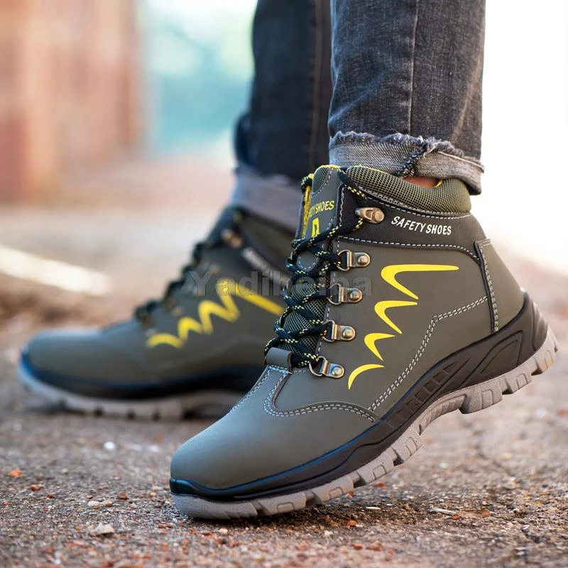 Zapatos de seguridad impermeables para botas de trabajo punta de acero, cómodas, antigolpes, Invierno|Botas de seguridad y de trabajo| -