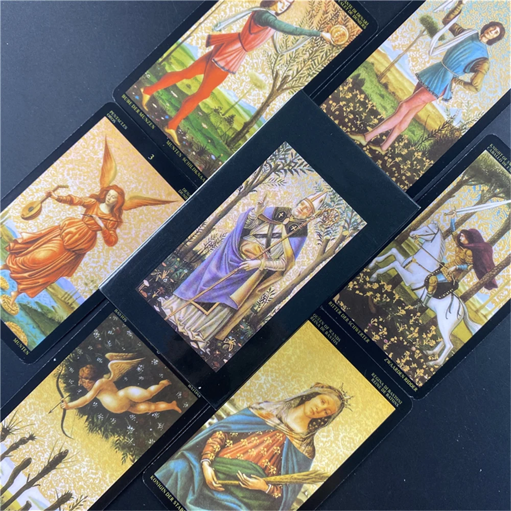 NEW Golden Botticelli Tarot Cards Card Game Deck with Guidebook Board for Adult Family Oracle Fate Divination | Спорт и развлечения