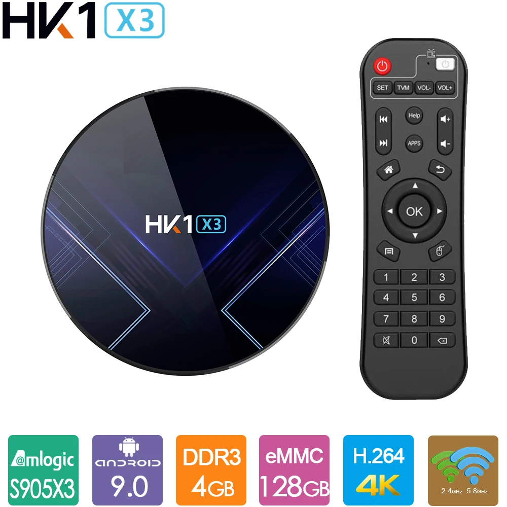 HK1 X3 Android 9.0 TV Box Amlogic S905X3 Smart TV Box 4GB DDR3 32GB 64GB 128GB 2.4G 5G WiFi Bluetooth 4K Media Player HK1 X3 Android 9.0 TV Box Amlogic S905X3 Smart TV Box 4GB DDR3 32GB 64GB 128GB 2.4G 5G WiFi Bluetooth 4K Media Player
