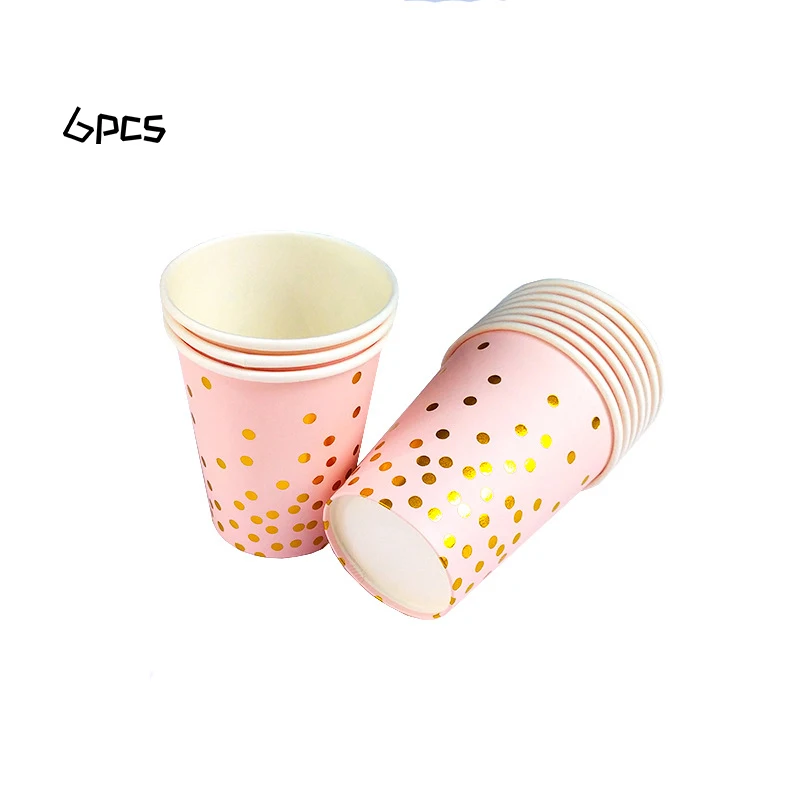 pink cups Посуда бронзовая Девушка Вечерние розовая серия День Рождения Салфетка под тарелку кружку розовая тема мероприятия Свадебная вечеринка принадлежности - Цвет: pink cups