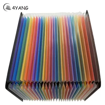 

4YANG Rainbow Organ Bag 24-Layer Organ Package A4 Multi-Layer Classification Folder Students Test Papers Holder Office Supply