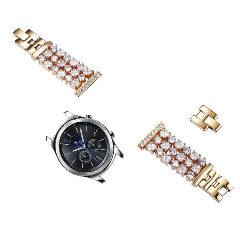 Ремешок для samsung galaxy Bling Diamond Watch gear S3 Frontier классический ремешок из нержавеющей стали для galaxy watch 46 мм Браслет samsung galaxy watch ремешок samsung gear galaxy