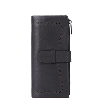 

Long Zipper Genuine Leather Wallet RFID First Layer Cowhide Large Capacity Clutch High Quality Multifunctional Handbag Purse New