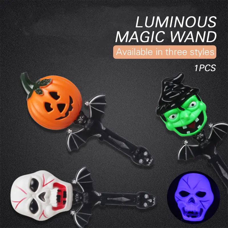 Beautiful Lovely Luminous Plastic Halloween Sounding Party Handle Dance Gift Kids Cosplay Flashing Toys Shaking Stick
