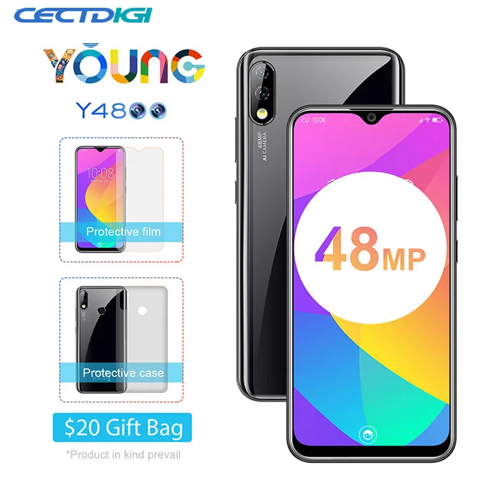 

OUKITEL Y4800 6G RAM 128G ROM Android 9.0 6.3"19.5:9 FHD Octa Core Mobile Phone ID Fingerprint 4000mAh 9V/2A 4G Smartphone