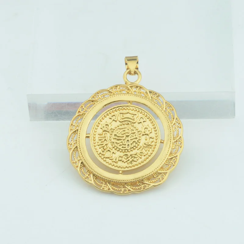 

Mens Women Yellow Gold Color Religion Pendant Turk Coin Pendants
