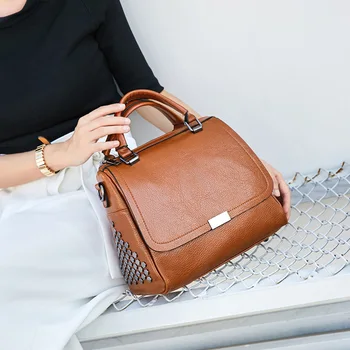 

Bag Women 2019 Fashion European and American Women's Bags Hand-held Boston One-shoulder Slanted Bag