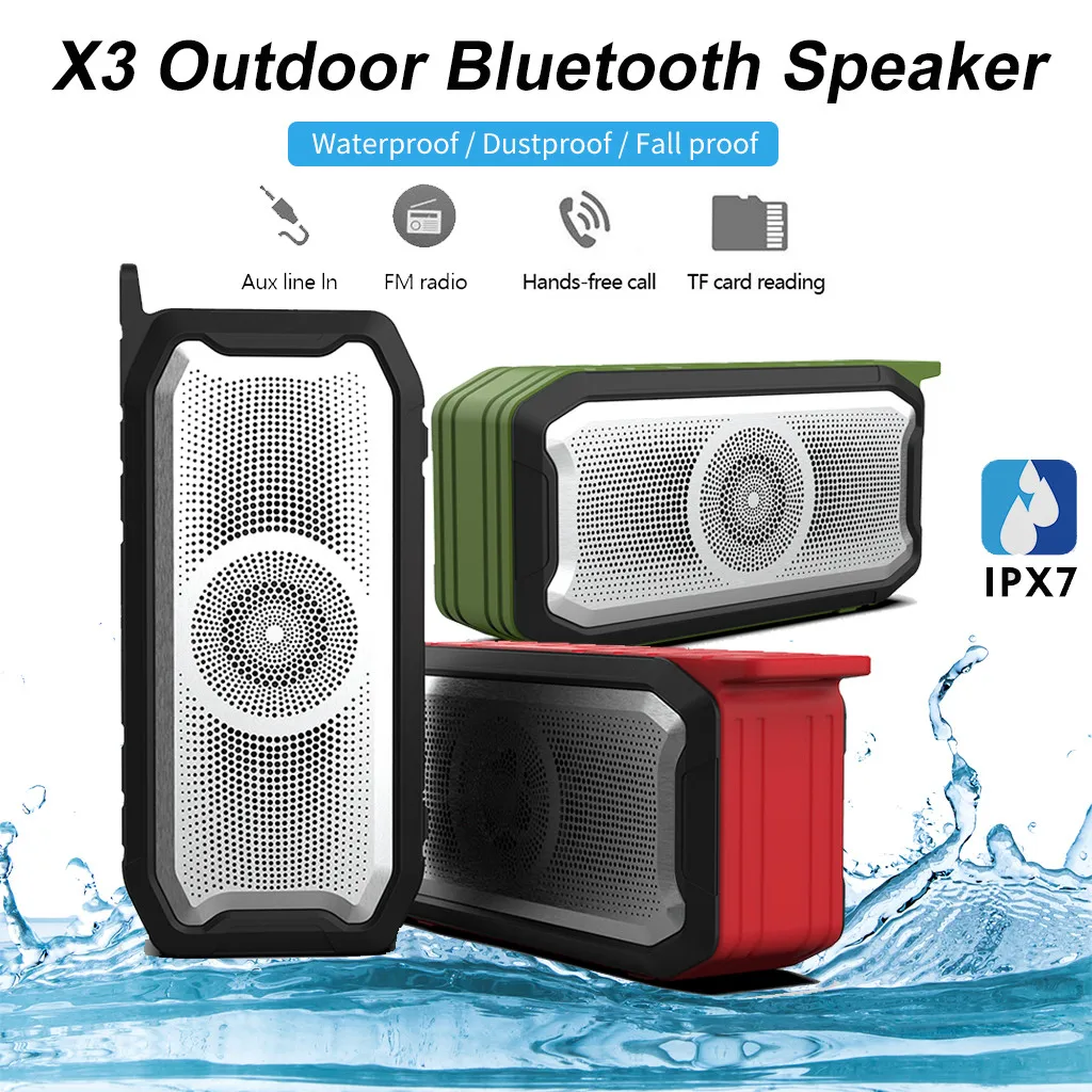 Outdoor Wireless Bluetooth 5.0 HD Sound Quality Music Waterproof IPX7 Super Bass TWS Speaker Digital Sound Loudspeaker for phone