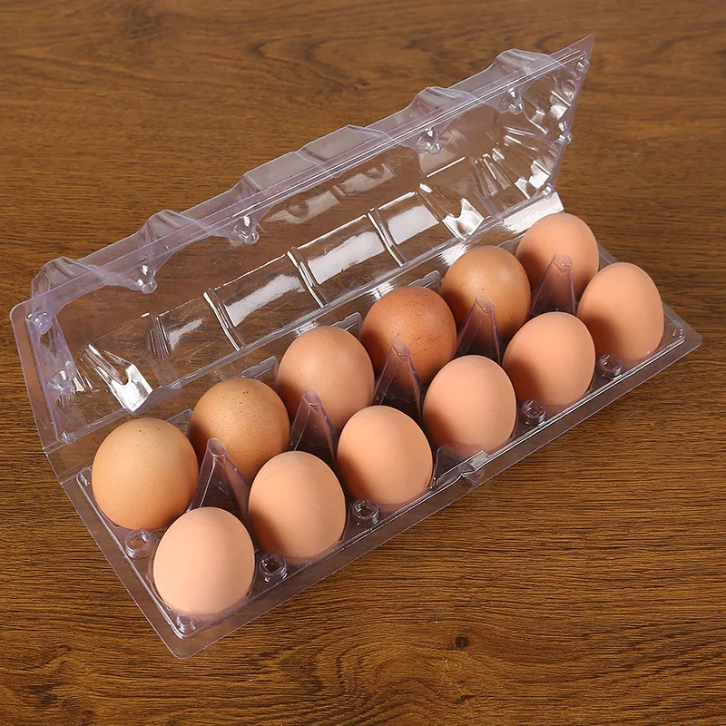 

50pcs 12 Holes PVC Eggs Container Plastic Clear Egg Packing Storage Boxes