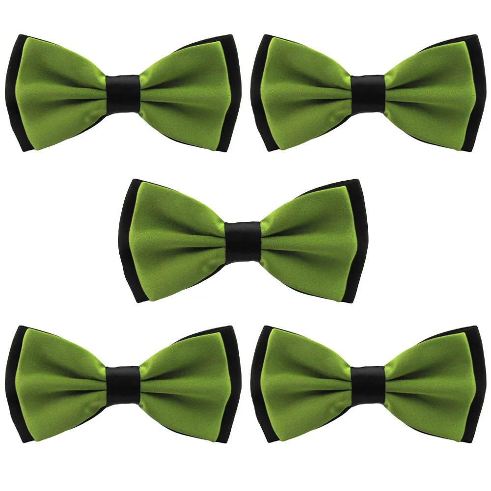 Dark Green-5 PCS 5 пачек мужской галстук-бабочка атласный деловой Свадебный регулируемый галстук-бабочка - Цвет: Dark Green-5 PCS