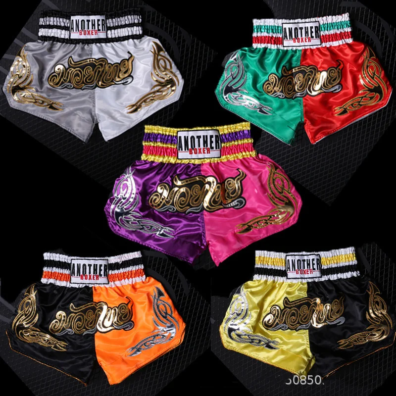 Men's Muay Thai Shorts Women's Kids Teenagers Boxing Shorts Kickboxing Fighting MMA Trunks Sanda Grappling Training Short Pants