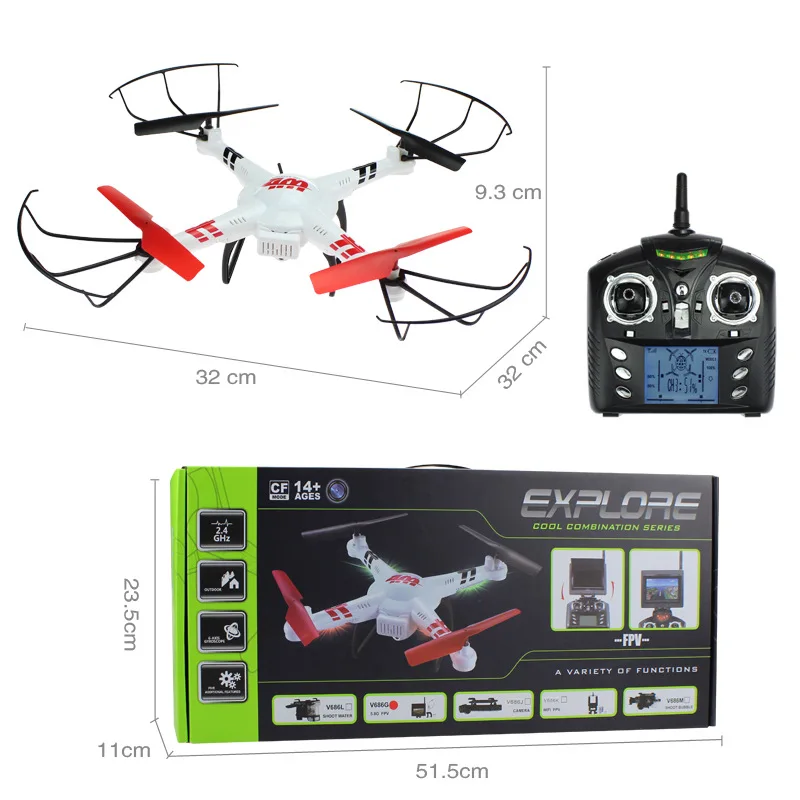 

Weili V686k Remote-control Four-axis Aircraft WiFi Image Transmission Real-Time Transmission Remote Control Aircraft Unmanned Ae