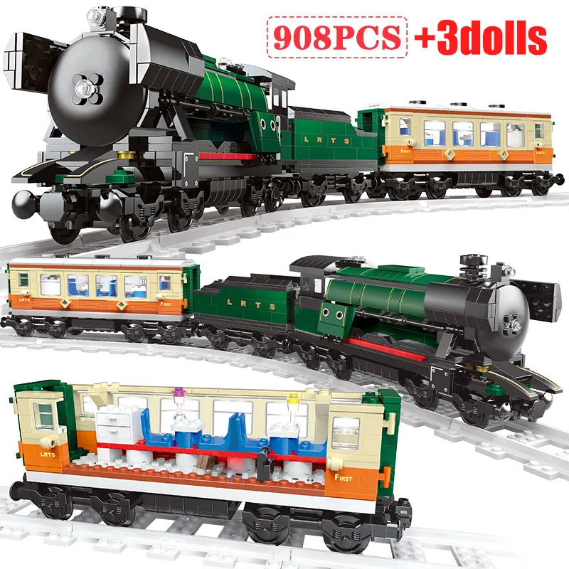 Comprar Tren de navidad juego de tren de ensueño modelo de bloques de construcción para las figuras de la vía del tren de ciudad legotely ladrillos juguetes educativos para niños