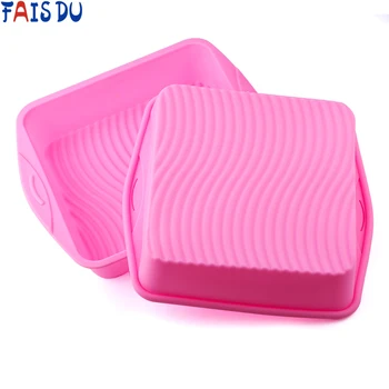 

Pink Square Silicone Cake Bread Molds Oven Pans Baking Dish Bakeware Confectionery Form For Kitchen Baking Tools