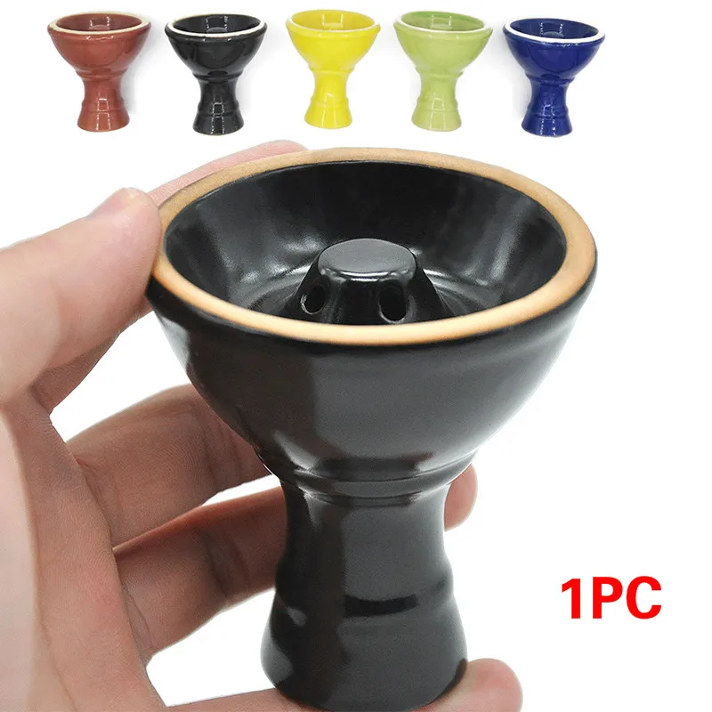 Ceramic Vortex Shisha Hookah Bowl Diameter 7cm Height 8cm 5 Colors with Holes in the Top Tower