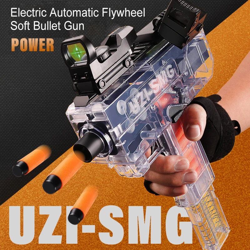 UZI SMG Electric Auto Shooting Toy Gun CS Fighting Game Soft Bullets Foam Children Air Guns