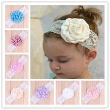 Европейская и американская детская лента для волос, атласная повязка на голову с розой, Эластичные аксессуары для волос, 16 цветов