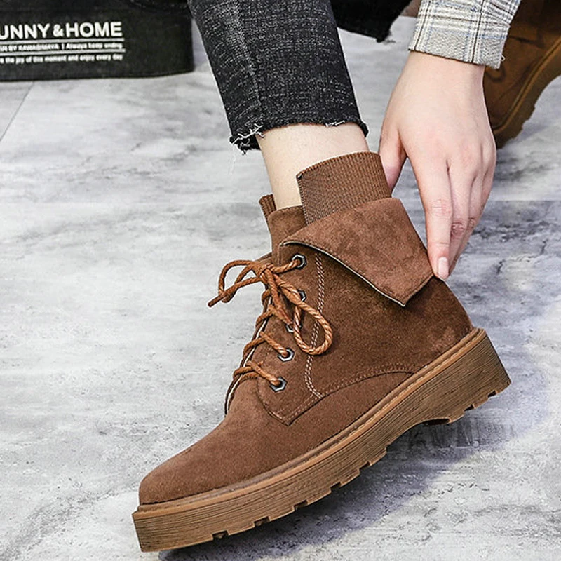 

Autumn Female wedges platform boots Thick Bottom short women Ankle Booties Outdoor Sport Non-Slip Ladies Booties B22-83