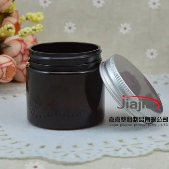 

50ml Brown Plastic Cosmetic Jar Lightproof Serum Bottle With Aluminum Lid1.5oz Cream Case,mask/Eye cream jar,cosmetic packaging
