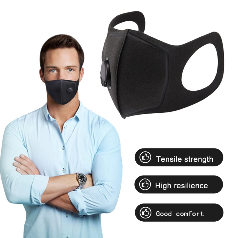 

Cotton Anti Fog Dust Mask Anti PM2.5 Pollution Face Mouth Respirator Black Breathable Valve Mask Filter 3D Mouth Cover