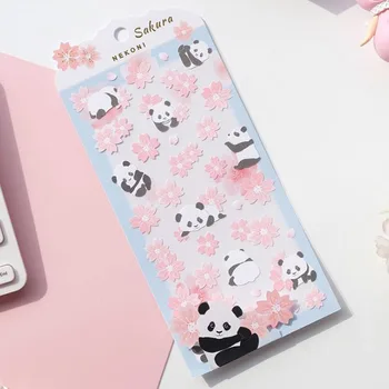 

1 Pcs Kawaii Penguin Deer Panda Cherry Sakura Decorative Korean Stationery Stickers Scrapbooking DIY Diary Album Label Sticker
