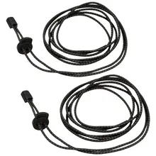 FGGS-2 пар эластичных светоотражающих шнурков без фиксации для бега и пеших прогулок 110 см черного цвета