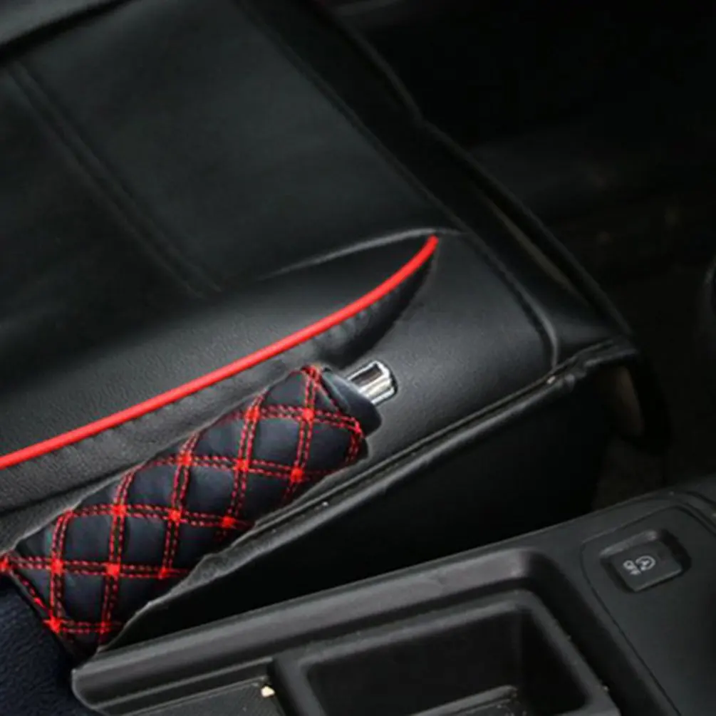 Винная серия авто ручной тормоз шестерни 2 шт. универсальный ручной автоматический ручка ручного тормоза кожаный чехол с вышивкой