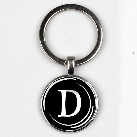 XKHLHJ 26 English alphabet keychain name first letter ABCD pendant  key chain car wallet handbag men and women jewelry gift 4