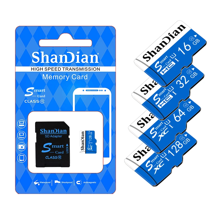 ShanDian Micro SD карта памяти класс 10 32 Гб 64 ГБ 16 8 TF Ручка Microsd накопитель флэш память